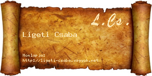 Ligeti Csaba névjegykártya